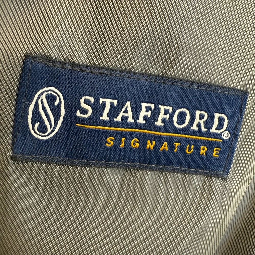 Stafford Signature Tweed Sport Coat Mens 44 R Slim‎ Tartan Plaid Blazer Jacket